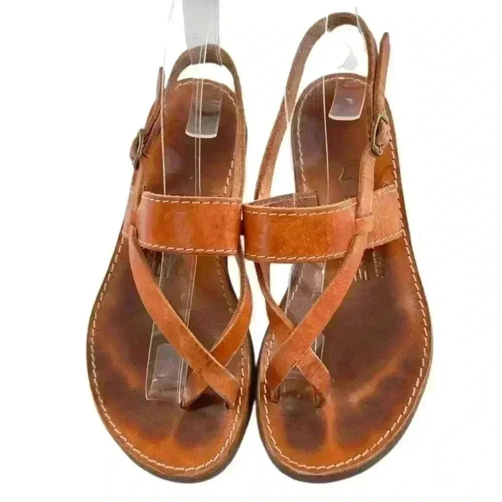 Stratias womens sandals size 7 tan leather festival fairycore - Picture 10 of 10